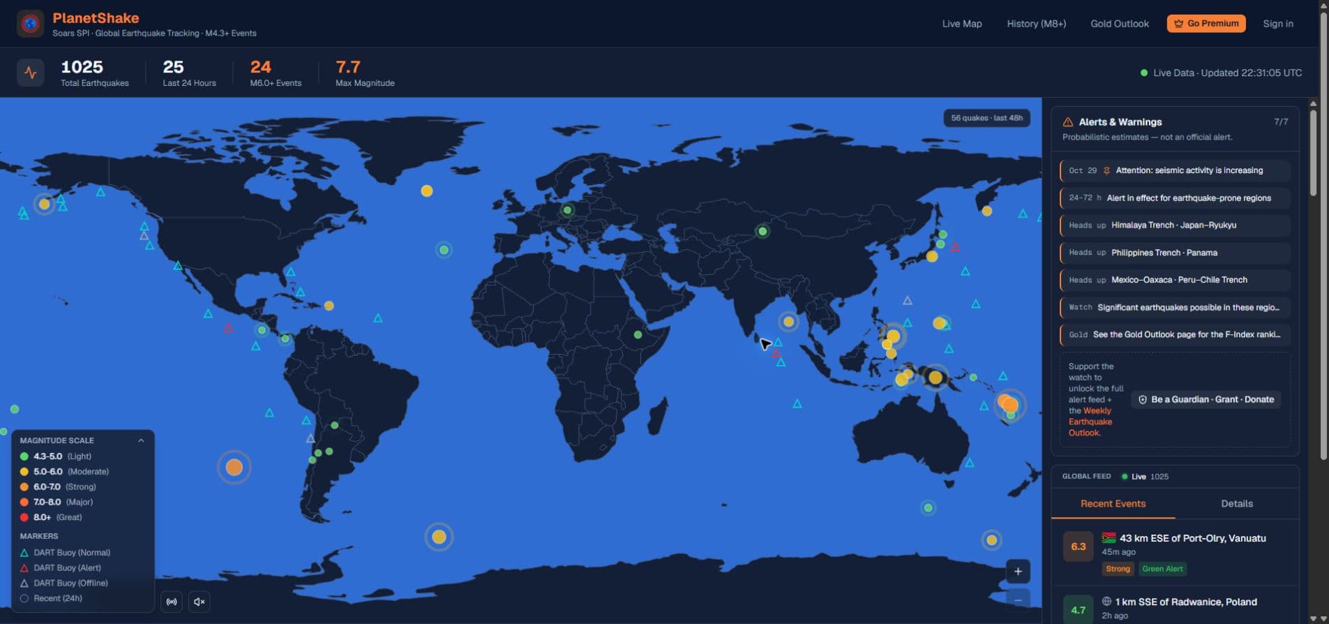 PlanetShake: A map for exploring seismic activity